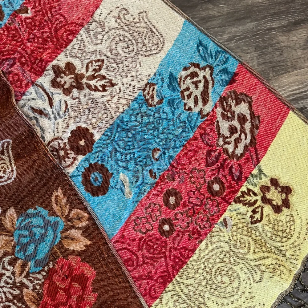 Pashmina Silk Blend Floral Scarf Wrap - Picture 3 of 5